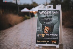 Monster Mash Event Poster at Sidewalk entrance