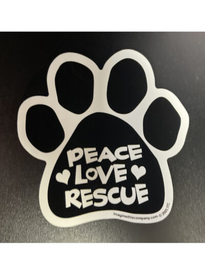 Peace Love Rescue paw-shaped Magnet