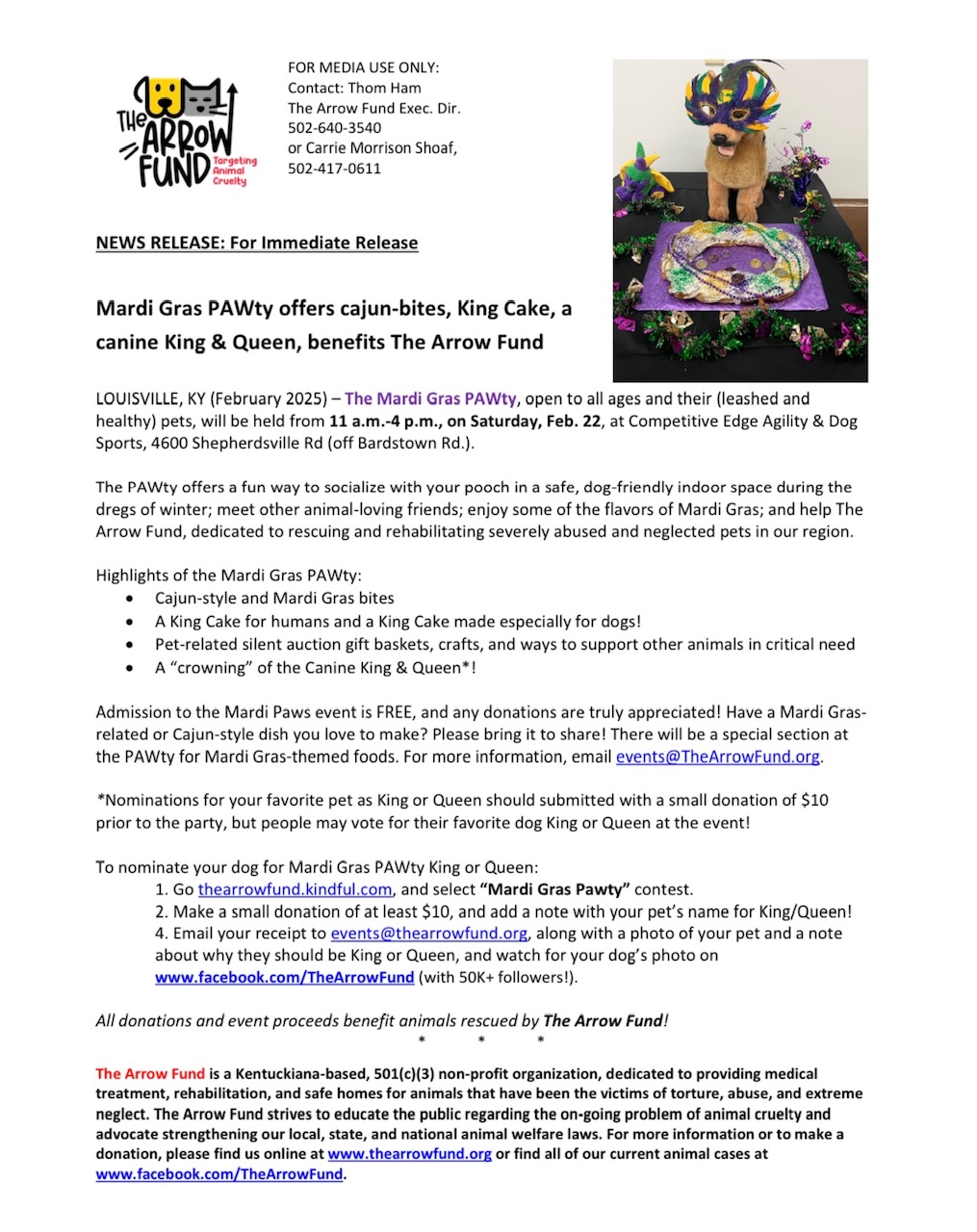 Mardi Gras Pawty announcement